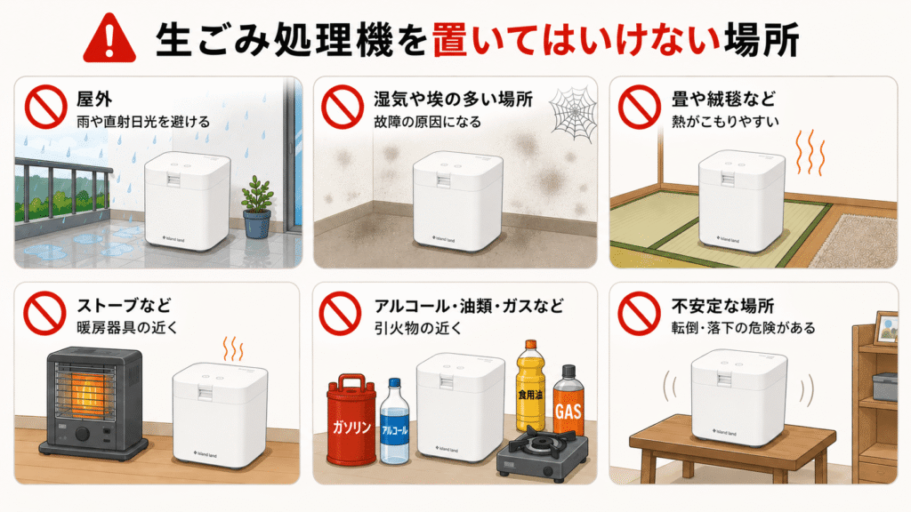 パリパリキューを置いてはいけない場所